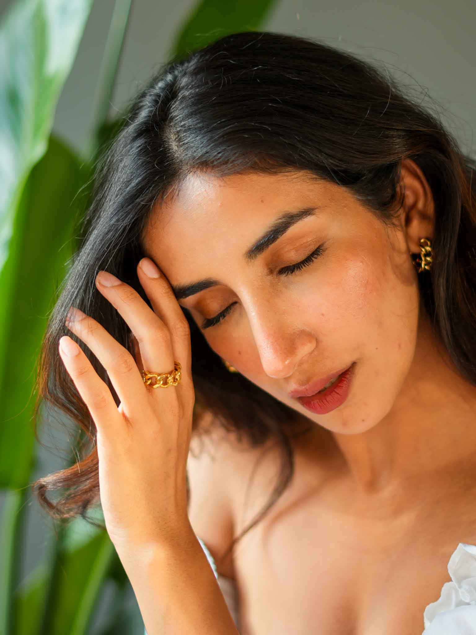 Adjustable Ring – Cuban Link – Tarnish Free | Nish Hair X Evil Eye Jewel - Image 4
