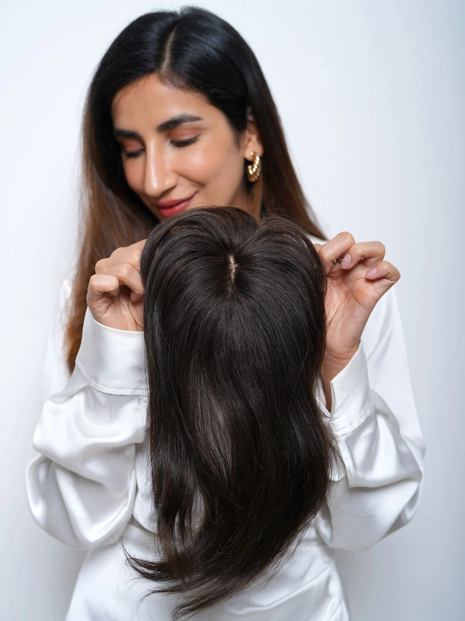 Bangs With Scalp Hair Topper – Silk Base - Paruls Ombre - Image 4