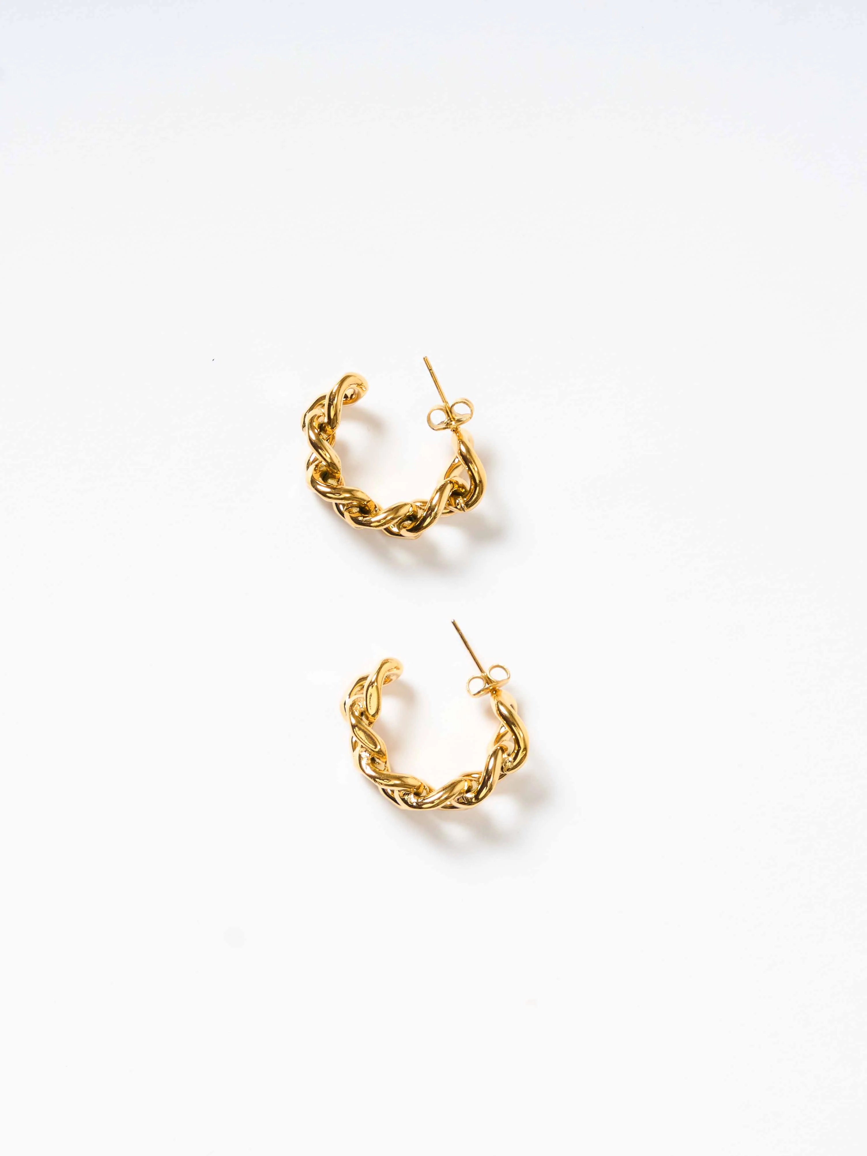 Cuban Link Half Hoop Earrings | Nish Hair X Evil Eye Jewel - Image 4