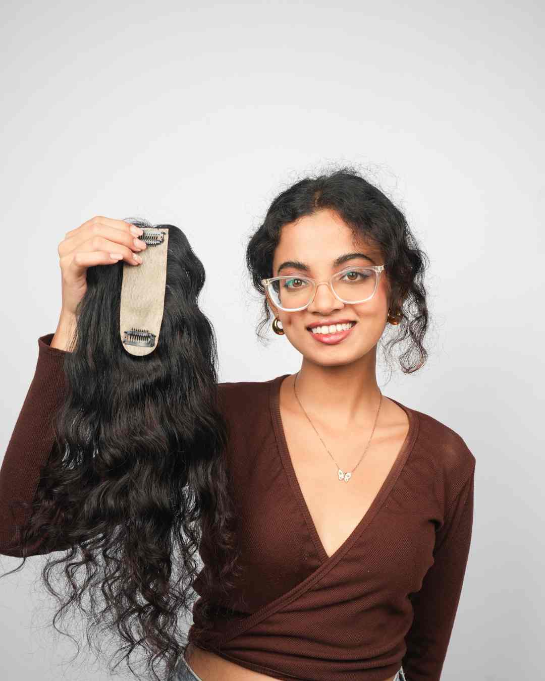 Curly Scalp Line Hair Topper – 1.5x5inch – Silk Base - Image 4