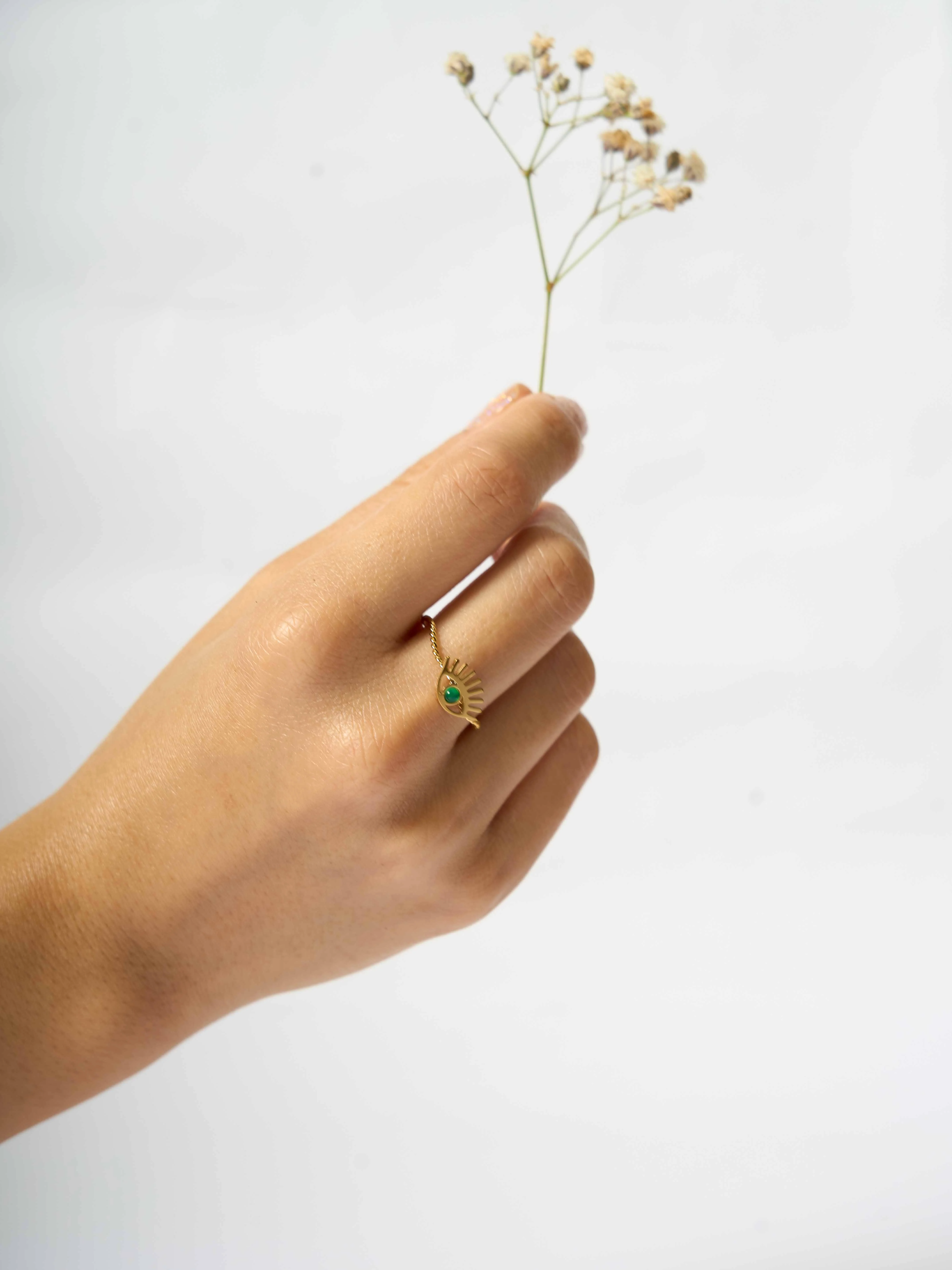 Delicate Evil Eye - Adjustable Ring | Nish HairX Evil Eye Jewel - Image 3