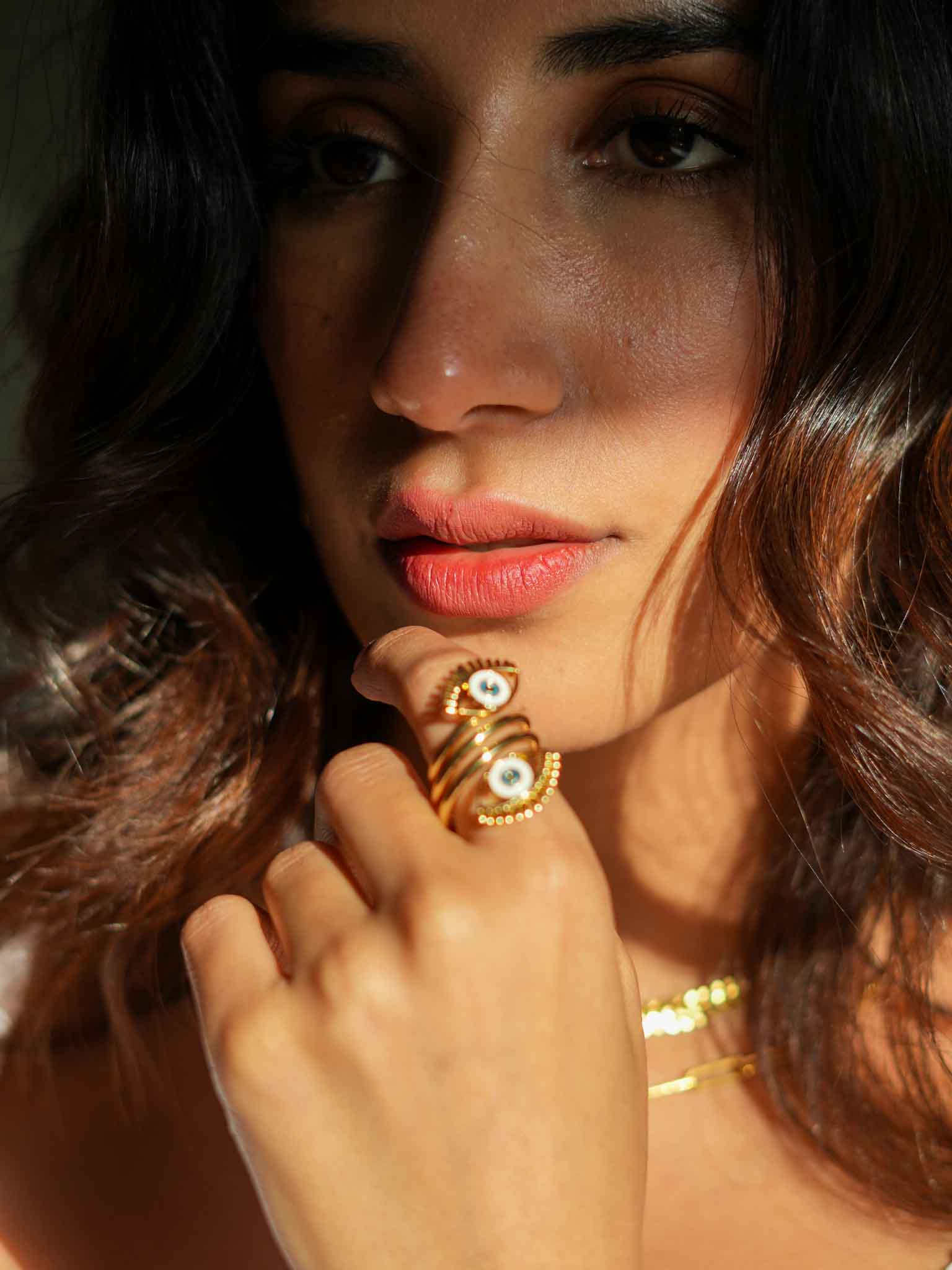 Dual Evil Eye Coiled Ring | Nish Hair X Evil Eye Jewel - Image 4