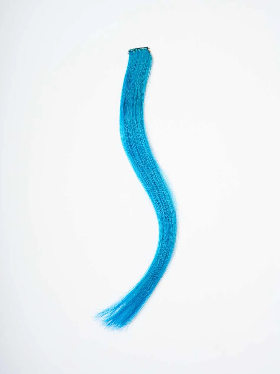 Electric Blue Hair Strand – #Strandout- Coloured clip-In Hair - Image 3