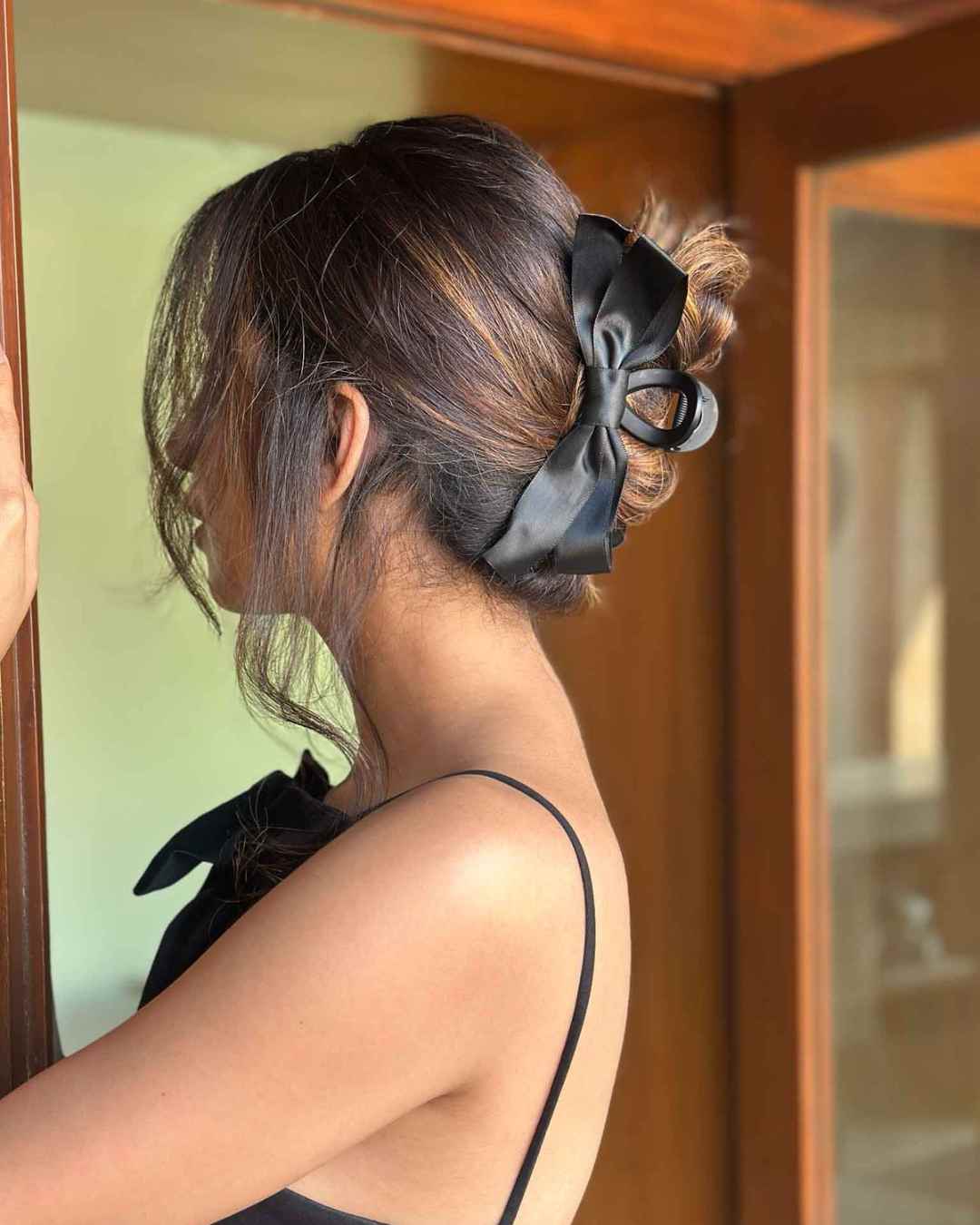 Satin Bow on a Matte Hair Claw - Image 2