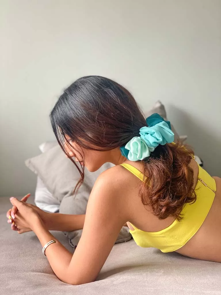 Tricolour Oversized Scrunchie | Nish Hair X Threads by Dinckle - Image 3