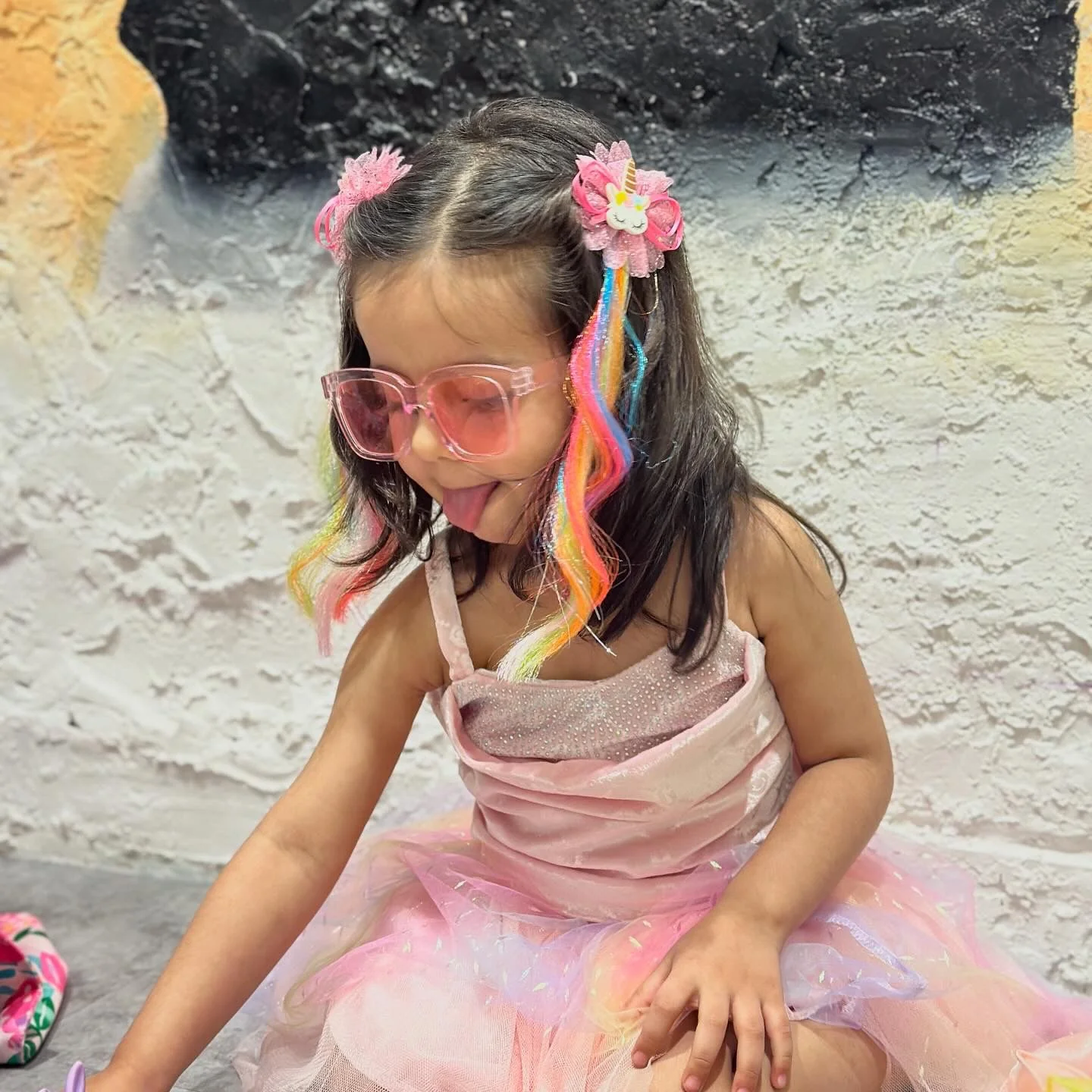 Unicorn Clip in coloured hair extensions for kids - Image 5