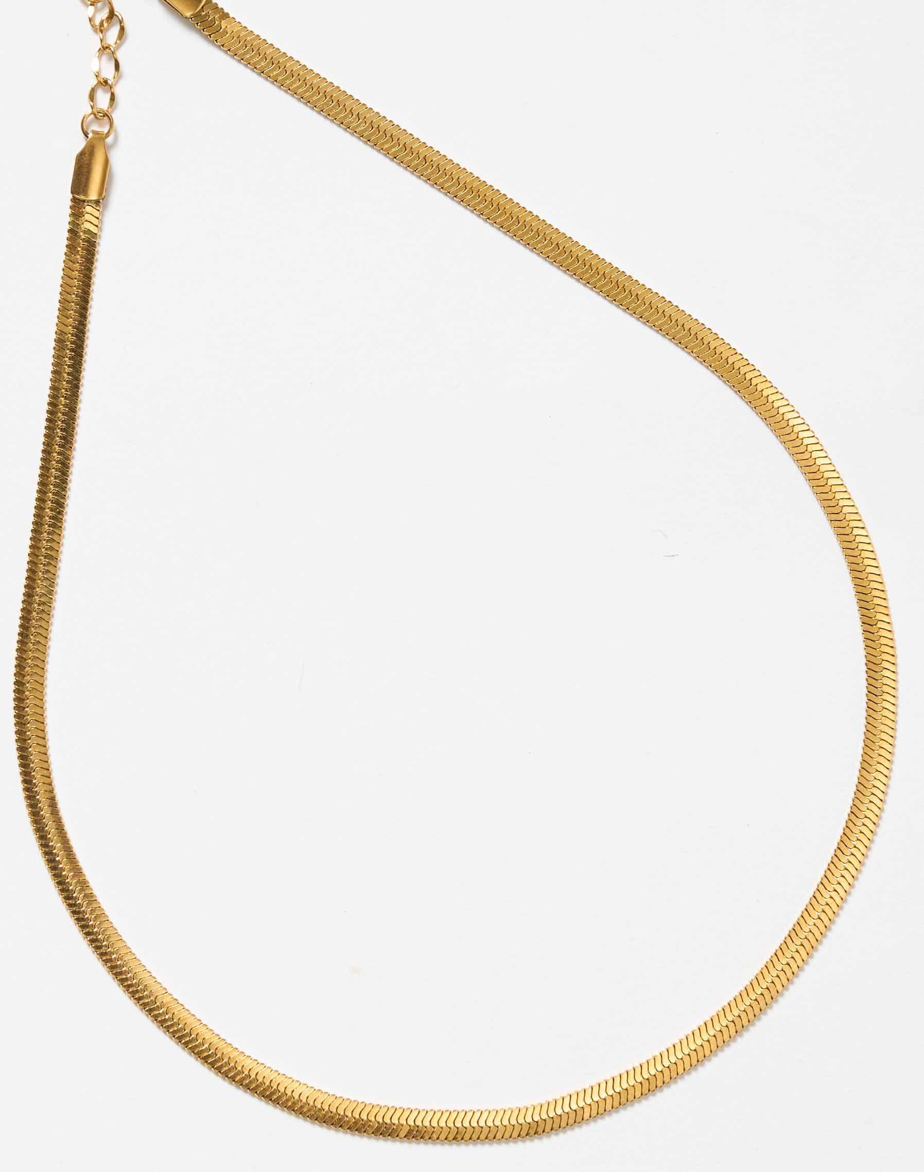 Herringbone Chain 18K Gold Plated | Nish Hair X Evil Eye Jewel - Image 3